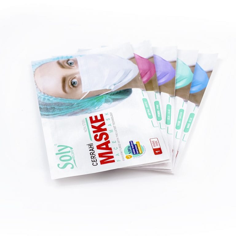 Soly Care dreilagige OP-Maske mit Papierumschlagverpackung