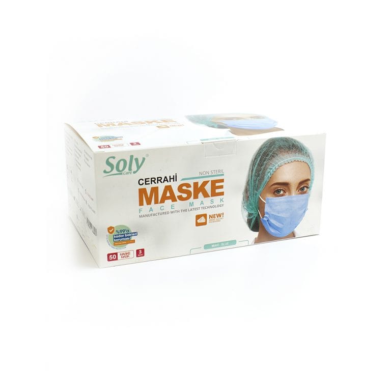 Tekli poşet3 Katlı Meltblown’lu Cerrahi Maske 50’li mavi Tekli poşet3 Katlı Meltblown’lu Cerrahi Maske 50’li mavi