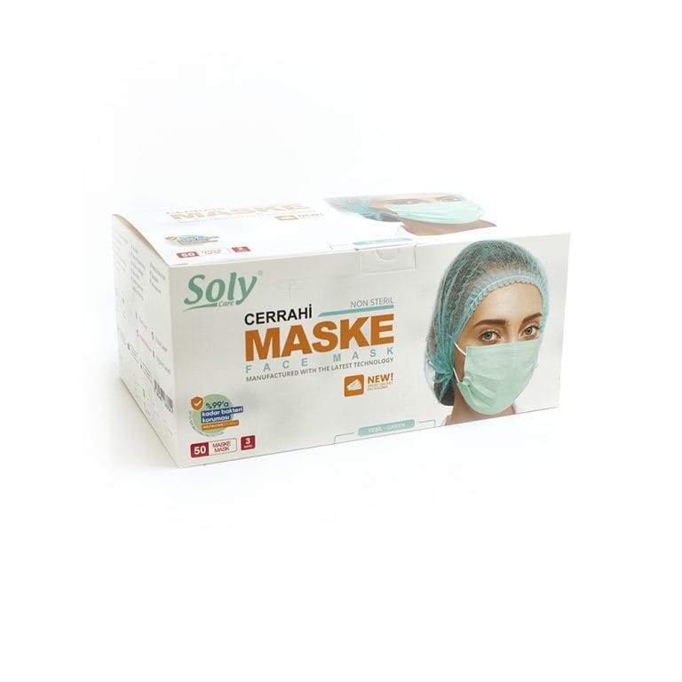 Tekli poşet3 Katlı Meltblown’lu Cerrahi Maske 50’li yeşil Tekli poşet3 Katlı Meltblown’lu Cerrahi Maske 50’li yeşil