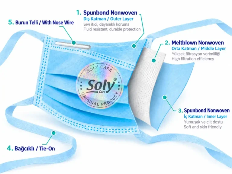 Soly Care® Tie-On Surgical Mask – 3-Layer Structure Soly Care® Tie-On Surgical Mask – 3-Layer Structure