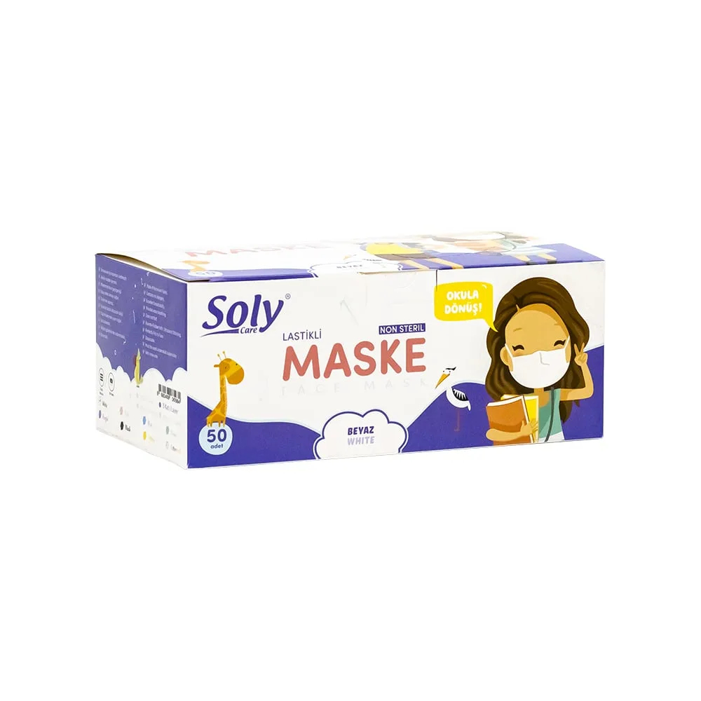 Masques pour enfants Soly Care 3 plis – 50 pièces